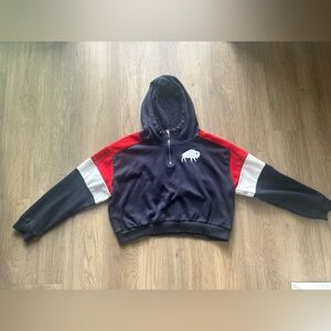 Women’s Buffalo Bills cropped hooded quarter zip-large